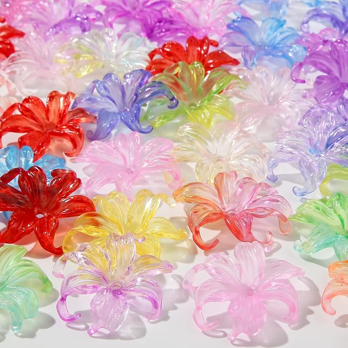 40pcs Flower Shape Beads for Jewelry Making Bracelets Necklace Bulk by CYEENUT