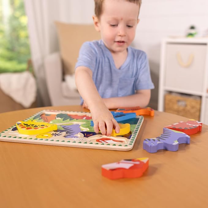 Melissa & Doug Dinosaur Wooden Chunky Puzzle - Image 5