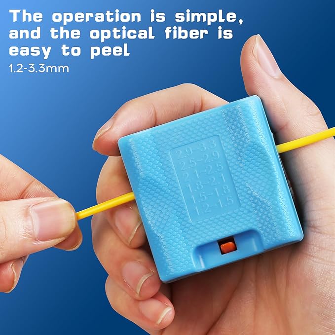 A-1233 Tube Stripper Stripping range 1.2-3.3mm Replaceable blade Cable Tube Slitter Fiber Optic Mid Span Cable Cutting Tool Jacket Tube Slitter Loose Tube Buffer with 12pcs spare blade