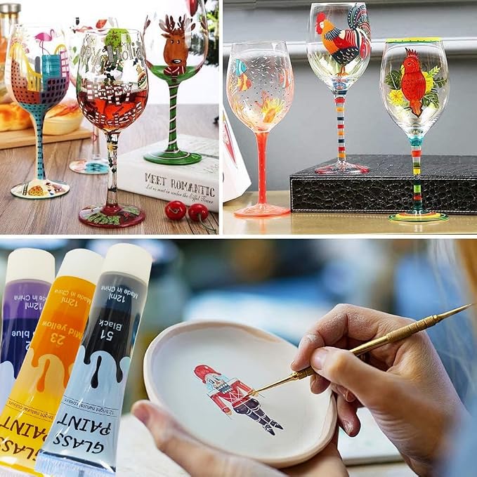 Premium Glass Paints for Glass Painting Stained Ceramic Paints Set Non Toxic - Image 5