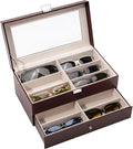 ProCase 12 Slots Sunglasses Organizer, 2 Layer Sunglass Case, Leather Eyeglass by ProCase