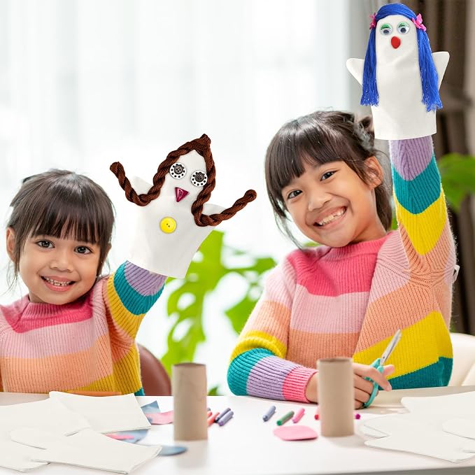 Soulchen 36 Pcs DIY Cotton Hand Puppet Kit 8 x 9.8 Inch Making Your Own Puppets - Image 6