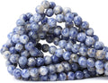 45PCS 8mm Natural Blue White Sodalite Gemstone Round Loose Beads by CHEAVIAN