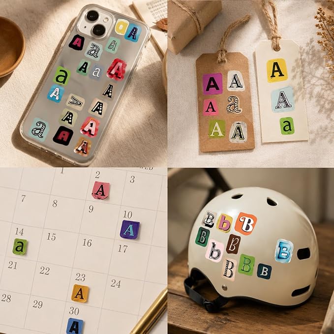 1600+ Pcs Letter Stickers for Scrapbooking, Alphabet Sticker Book for DIY | - Image 3