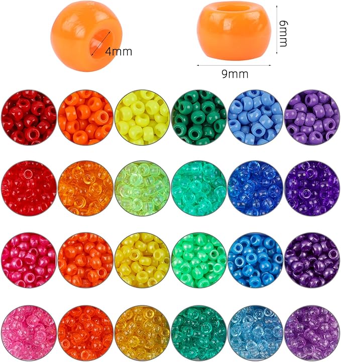 2880pcs Pony Beads for Bracelets Kandi Beads Bulk Rainbow Beads Plastic Bead - Image 3
