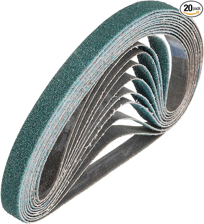 HARFINGTON 1/2 x 24 Inch Sanding Belts, 20 Pcs 60 Grit Zirconia Abrasive Belt Sander File Belt for Woodworking, Metal Polishing, Knife Sharpener