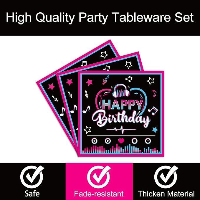 96 Pcs Music Party Supplies Tableware Set - Image 3