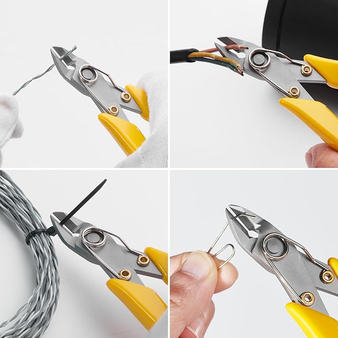 KATA 2Pack Micro Wire Cutters For Electronics Flush cutters, 5.5 Inch Precision Micro Cutters for Cut Precision Electronics, Jewelry, Soft Copper Wire, Cables