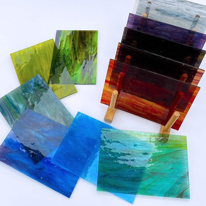 LITMIND 12 Sheets Smooth Translucent Texture Stained Glass Variety Pack - Image 5