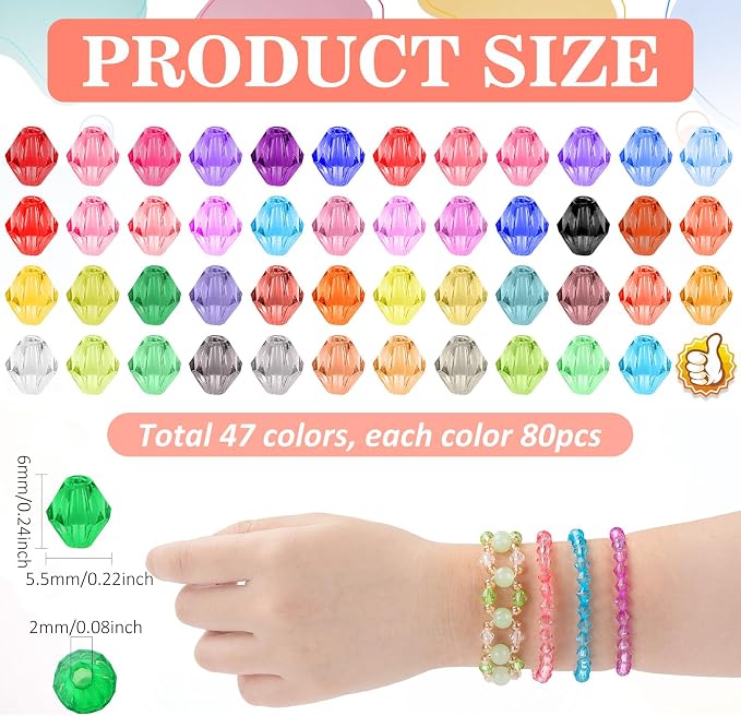 XSEINO 3760 Pieces 6mm Crystal Beads - Image 2