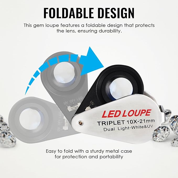 10x Foldable Pocket Magnifier Loupe - Image 2