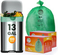 Trash bags 13+ gallon tall kitchen,100count,Extra Thick1.11 Mills,Compostable bags,Kitchen Compost Trash Bin Compatible,Certified by BPI and OK Compost