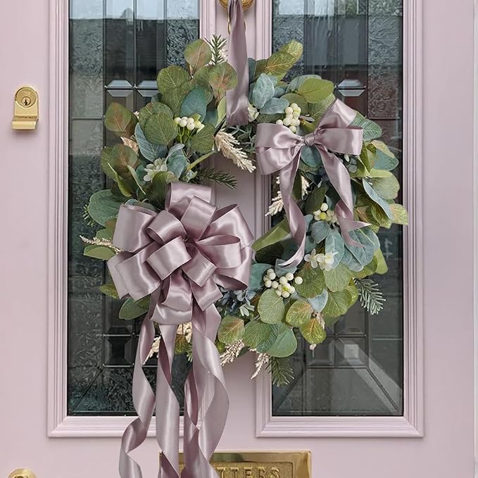 HUIHUANG Lilac Satin Wired Ribbon 1-1/2 inch Dusty Purple Wire Edge Ribbon - Image 4