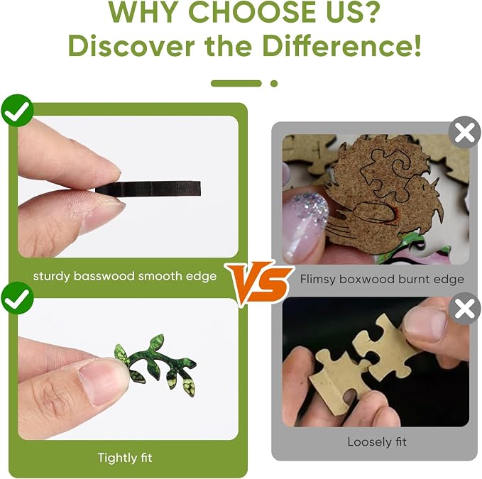 MYS AUR Wooden Puzzles for Adults, Nature Leaf Jigsaw Puzzle 300 Pieces - Image 4