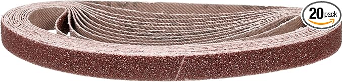 1/2 x 24 Inch Sanding Belt, 20 Pcs 60 Grit Aluminum Oxide Knife Sharpener Belts Work Sharpening for Belt Sander Knife Carving Tool Metal Working