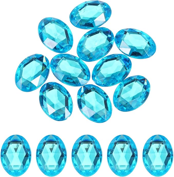 MECCANIXITY 10Pcs Acrylic Oval Gems 30x40 mm Flat Back Artificial Rhinestones by MECCANIXITY