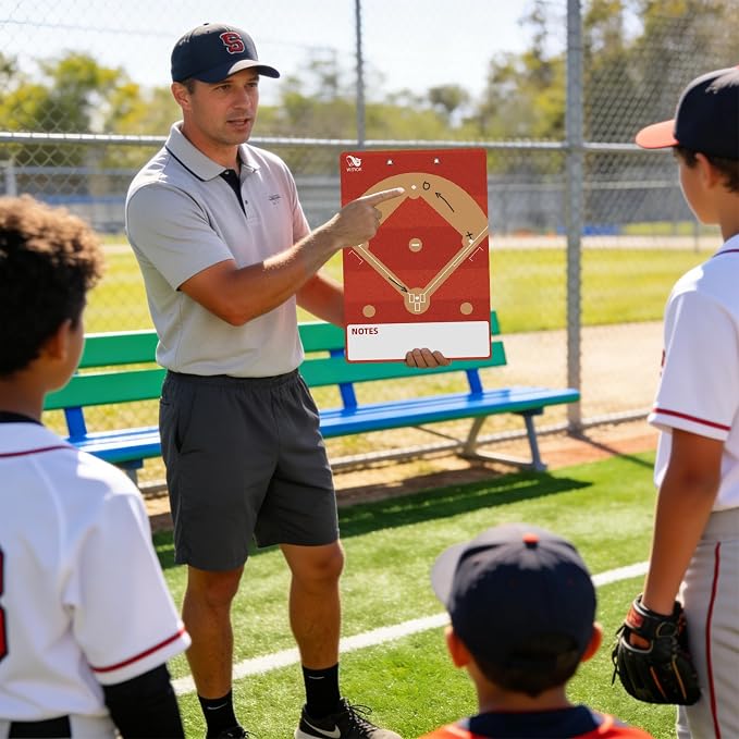 WISYOK Dry Erase Baseball Clipboard, Double Sided, Lineup Board - Image 7