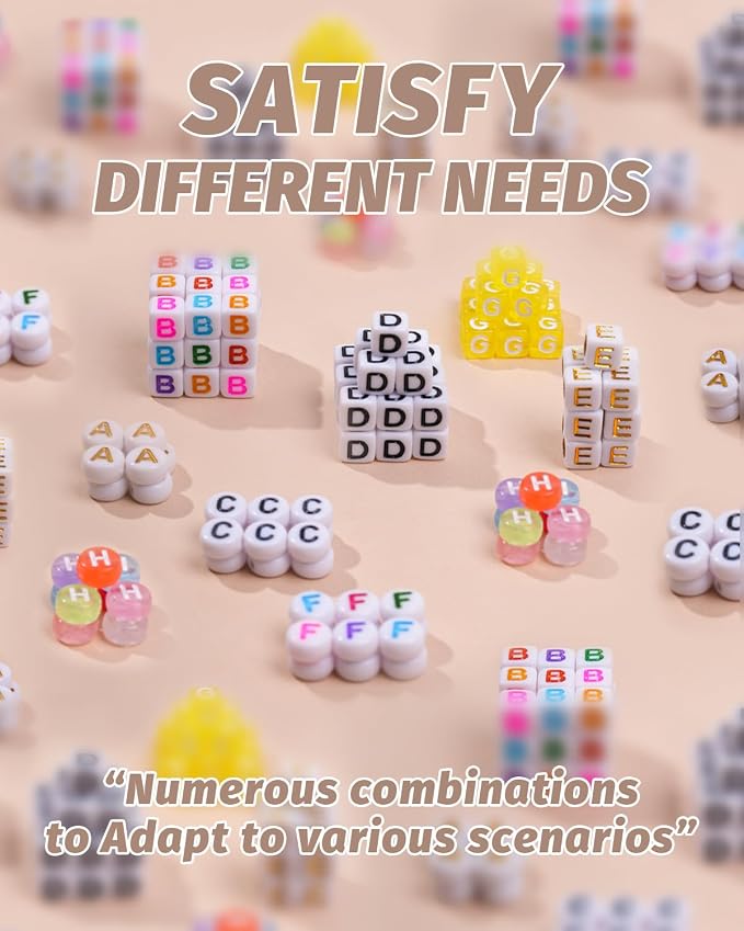 DoDoBeads 1650 Pcs Letter Beads Kit, Numbers & Spacers - Image 6