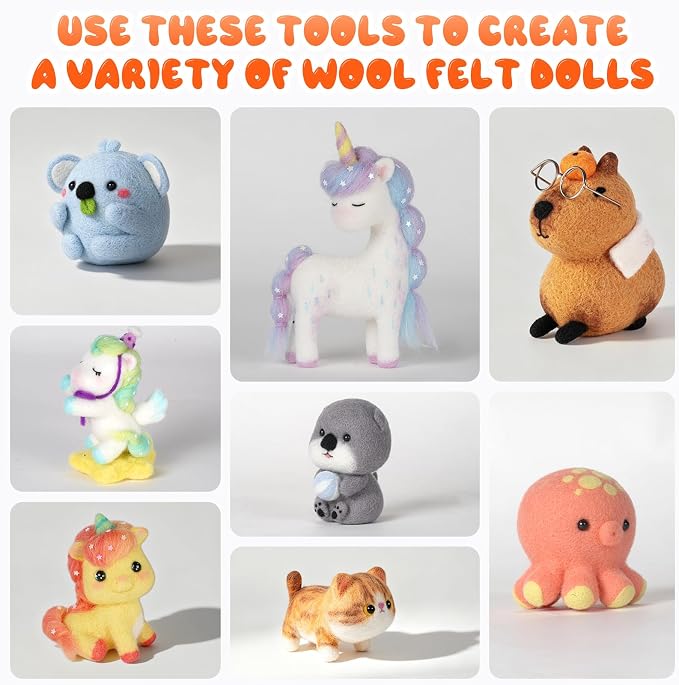 Needle Felting Kit with 8-Needle Tool & 3 Single-Needle Handles | 30 Barbed - Image 5