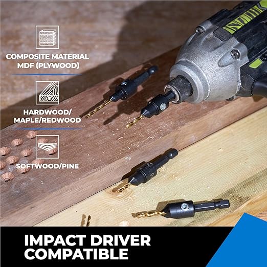 toolant 3pack#12 Silence Countersink Drill Bits Set for US Wood Screw, High-Speed Steel Counter Sink Drill Bit in One Step
