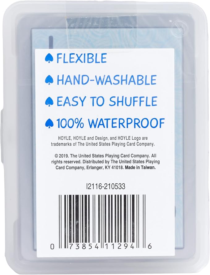 Hoyle Waterproof Clear Plastic Playing Cards 1 Deck Outdoor Pool | Flexible - Image 2