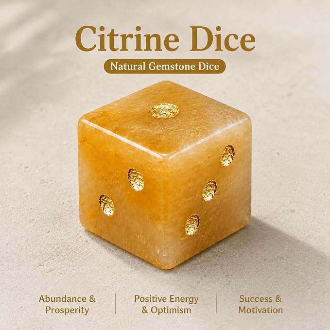 2PCS Crystal D6 Dice, 16mm Natural Gemstone Mahjong Dice Set Stone Dice - Image 2
