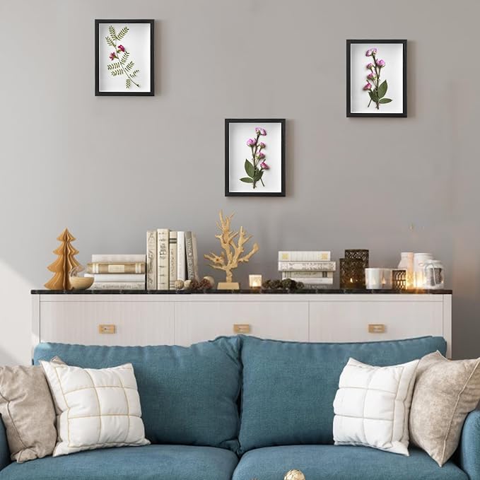 Hacaroa Set of 4 Shadow Box Picture Frame, 8 x 6 Inches Wood Frame Memory - Image 6