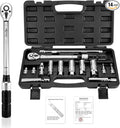 AEROFORCE 14PCS 3/8-Inch Drive Swivel Magnetic Spark Plug Socket Set with 3/8'' Torque Wrench (5-45 Lb.ft/6.8-61.2 Nm), Universal Joint & Extension Bar - Durable CR-V Steel for Easy Spark Plug Removal