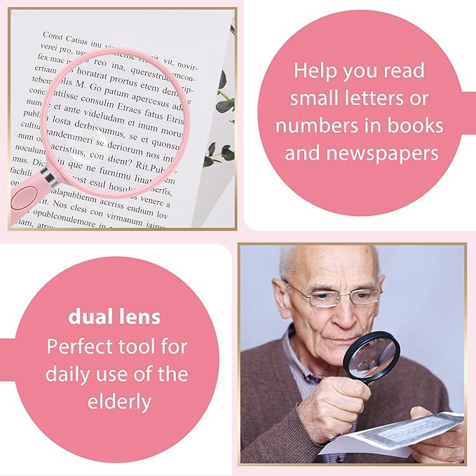 Feosky Handheld Reading Magnifier, 10X Magnifier, 75mm Shatterproof Lens - Image 3