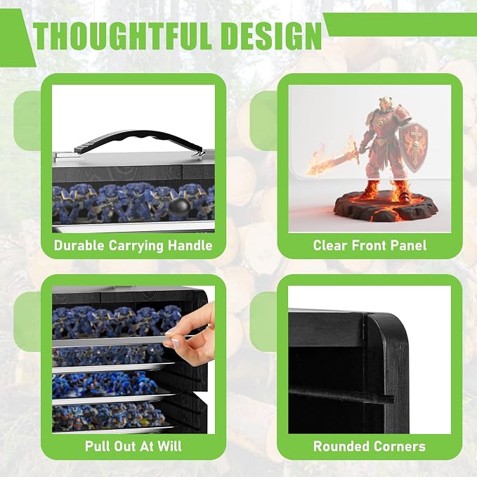 Miniature Storage Case for Collectibles Miniatures, Wooden Display Cases - Image 6