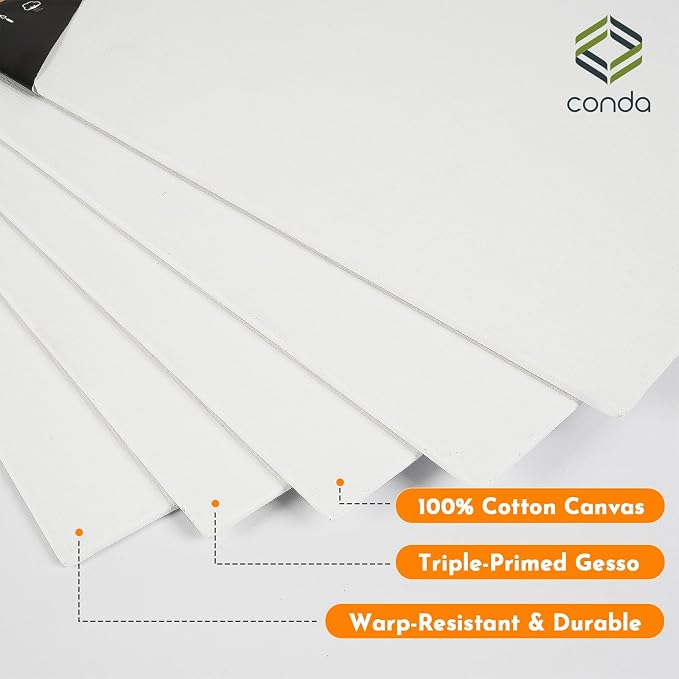 Canvas Board for Painting 12 Pack, 5 x 7 Inch Canvas Panels, Primed White Blank - Image 2
