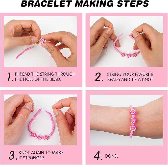 Gionlion 1000PCS Polymer Clay Beads Bracelet Making kit, 24 Style Cute Fun - Image 7