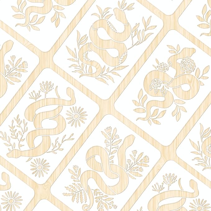 INFUNLY 4pcs Snake Flower Wall Stencils - Image 3