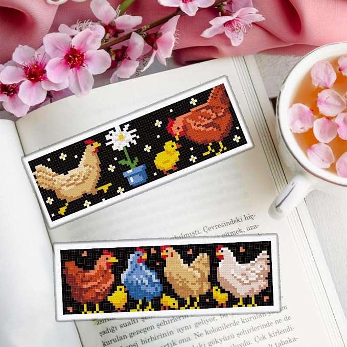 ORIGACH 6 Set Chicken Cross Stitch Bookmark Kit - Image 6