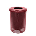 RFT-P-BUR Heavy Duty Round Trash Receptacle with Flat Top, Liner Included, 32 Gallon, Burgundy, Made in America