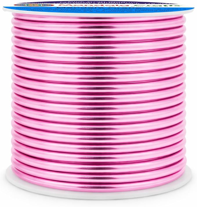 Mandala Crafts 12 Gauge Pink Anodized Aluminum Craft Wire, 60 FT | Colored - Image 2