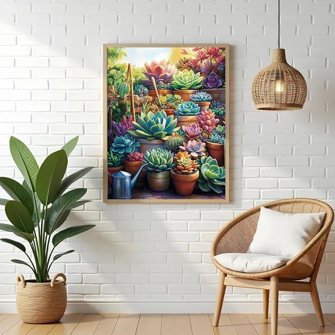 VeGuude Diamond Art Kits for Adults, Succulent Plants Diamond Paintings Kits - Image 2