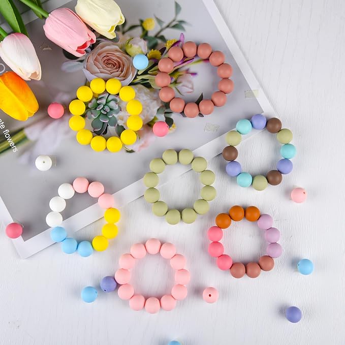 ASTARON 100 Pcs 15mm Silicone Beads - Image 7