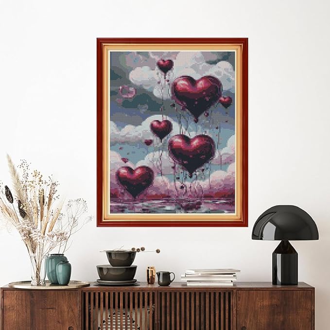 MYBISYMQQ Romantic Heart Balloon Cross Stitch Kits - Image 4
