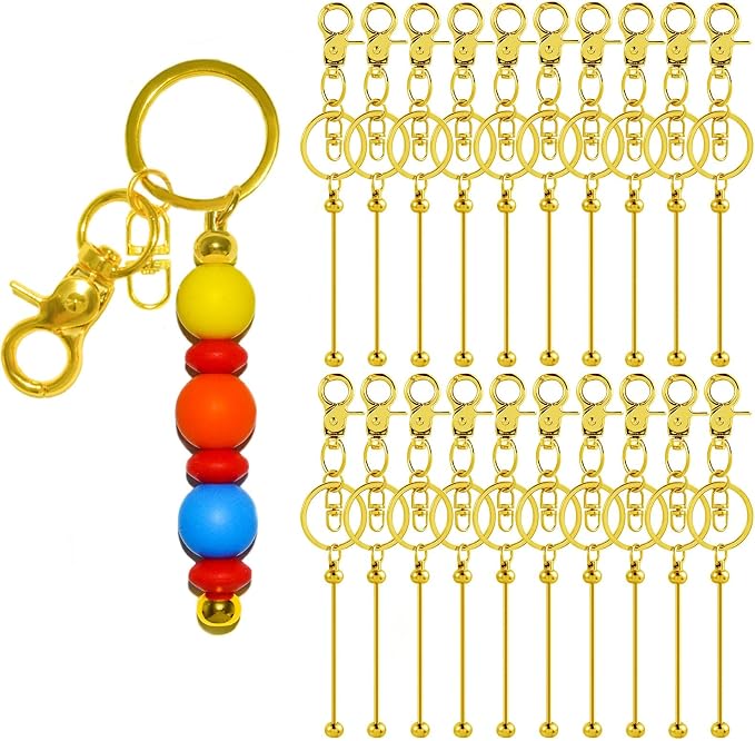 100 Pcs Beadable Keychains Bulk Kit – DIY Keychain Making Supplies by DNLEGULI