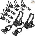 8 Pcs Toggle Clamp Latch 4003 Style, 1320lbs Capacity Adjustable Toggle Clamps with Lock Hook, Black Smoker Clamps Heavy Duty Latches, Quick Release Hasp Clamps for Trunk, Jig, Door and Tool Boxes