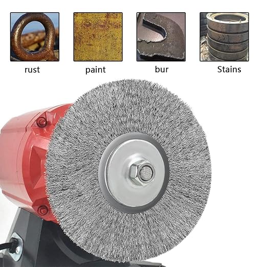 5Pcs 4 Inch Stainless Steel Wire Crimped Wheel Brush with 5/8" Bore for Angle Grinder Derusting Cleaning and Surface Polishing