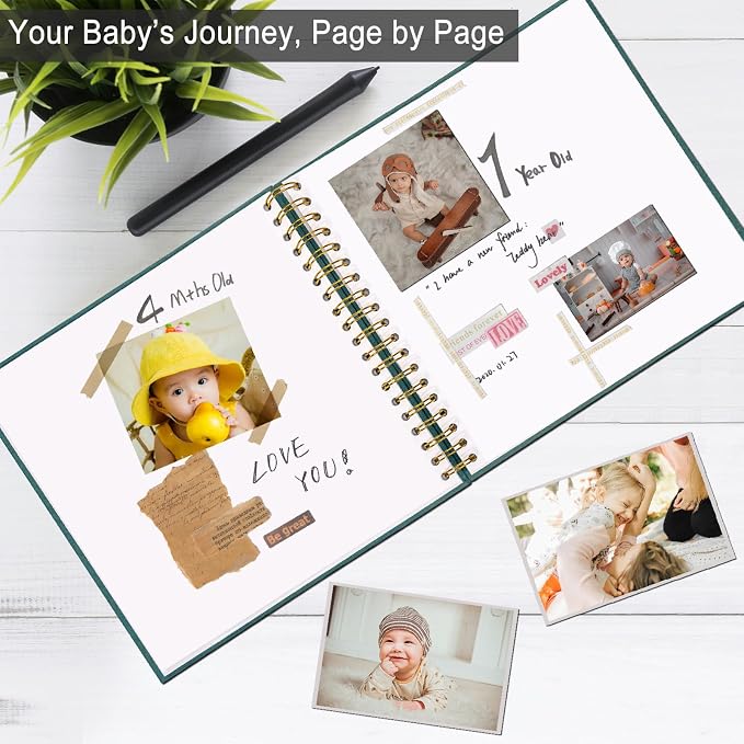 8 x 8 Inch Scrapbook Photo Album, Hardcover Kraft White Pages Arch Window Photo - Image 2
