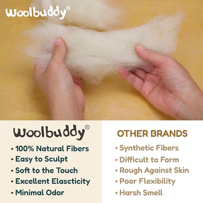 Woolbuddy Core Wool 8oz for Needle Felting, Handmade Wool Roving for Needle - Image 8