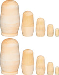 Chalyna 2 Sets Blank Russian Nesting Dolls Unfinished DIY Kit by Chalyna