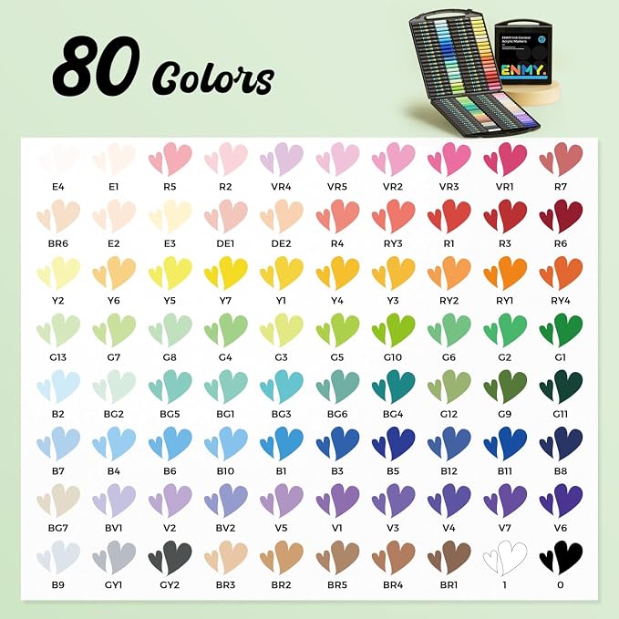 80 Colors Acrylic Paint Markers, Direct Liquid Acrylic Paint Marker Pen - Image 3