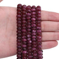 Songxi 5x8mm Natural Red Garnet Stone Rondelle Beads, Gemstone by SongXi