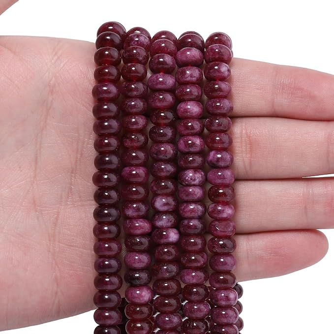 Songxi 5x8mm Natural Red Garnet Stone Rondelle Beads, Gemstone by SongXi