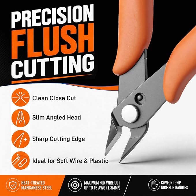 KATA Mini Flush Cutters, 5-Inch Wire Cutters Plier - Image 7