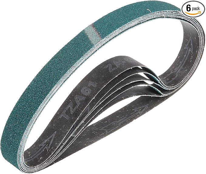 HARFINGTON 2 x 48 Inch Sanding Belts, 6 Pcs 60 Grit Zirconia Abrasive Belt Sander File Belt for Woodworking, Metal Polishing, Knife Sharpener